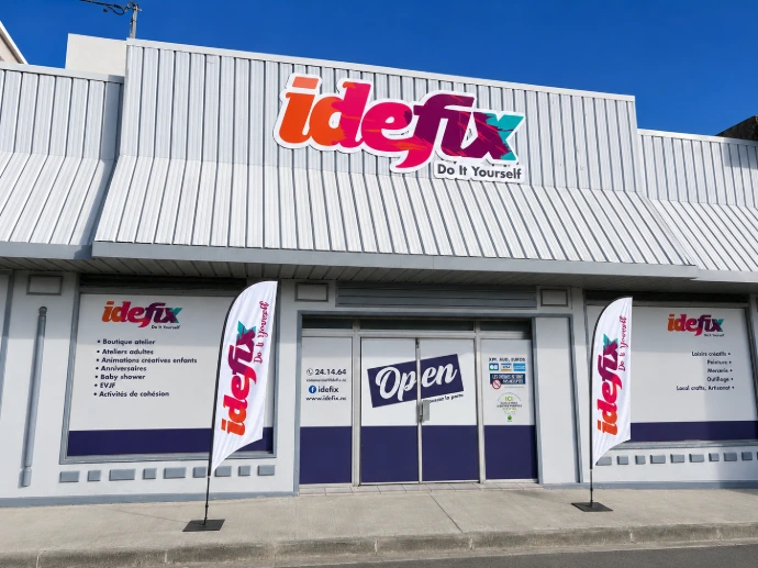 La devanture de la boutique d'IDEFIX