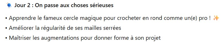STAGE CROCHET POUR ADOS - VACANCES SCOLAIRES D'AOÛT 2025 - les 18, 20, 21 et 22 août (9h30-11h00) (copie)