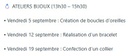 Ateliers adultes BASES BIJOUX - Août et septembre 2025 (13h30 à 15h30)