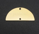 NEW Pendentif INOX, demi-cercle, double trou, 13x28x1mm, Trou: 1.6mm, 2 coloris