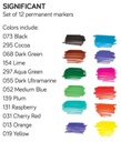 Marabu Permanent Marker Graphix, double pointe, assortiment de 12 SIGNIFICANT