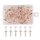 Punaises en plastique bout transparent, épingle or rose, 23x8mm