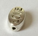 Perle laiton coloris mixtes, ovale inscrite LOVE, 10x6x4mm trou 1mm