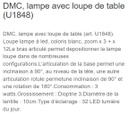 Lampe loupe en verre pivotante, à led,10W led x 15, loupe 9cm