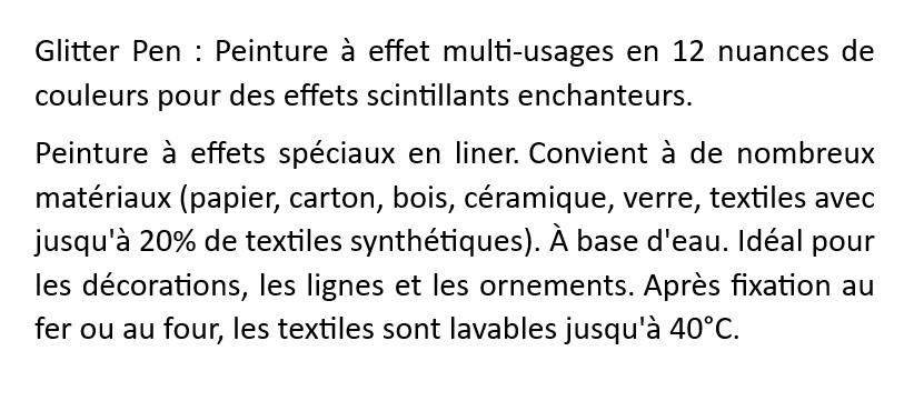 Marabu, Glitter pen, marqueur paillettes, 25ml, différents coloris