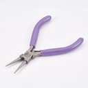 Pince acier, bec arrondi pour boucles, 12x8x0.9 cm, 2 coloris au choix