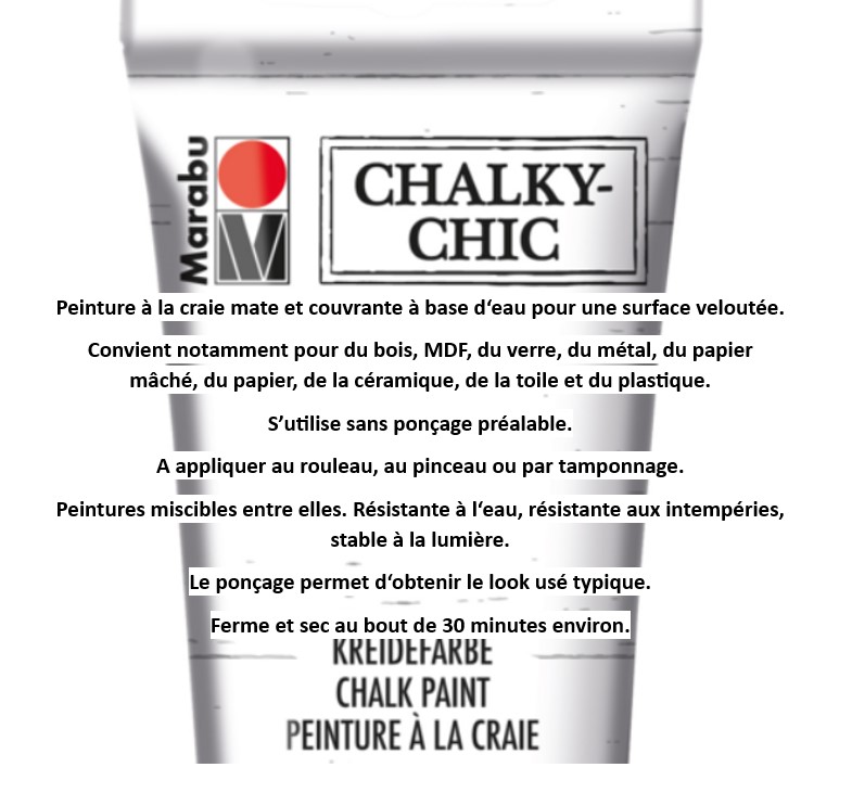 Marabu Chalky-Chic, peinture à la craie, 100ml