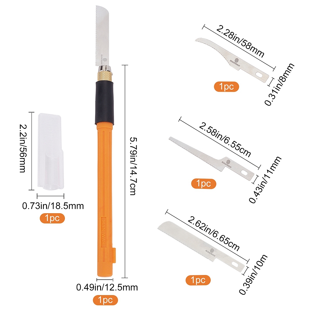 Scie à main avec lames de rechange, longueur 21cm