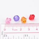 Perles à facettes transparentes et colorées, forme toupie, 8 mm de diamètre, trou: 1mm, sachet de 200