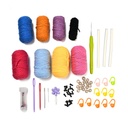 Kit complet pour le crochet : crochets en aluminium, marqueur de maille, mètre ruban, aiguilles, sac de rangement (copie)