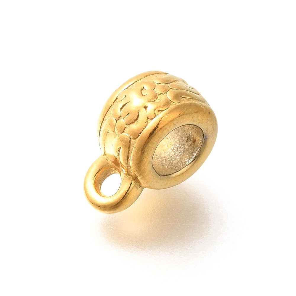 Cache noeud INOX doré, placage ionique, plaqué or 18k, 11,5x5,5x8,5mm, trou 2mm
