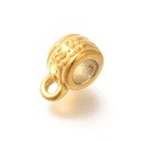Cache noeud INOX doré, placage ionique, plaqué or 18k, 11,5x5,5x8,5mm, trou 2mm