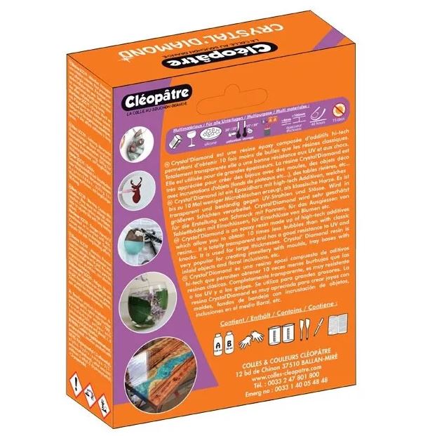 Résine d'inclusion Crystal' Diamond, CLEOPATRE, 150ml