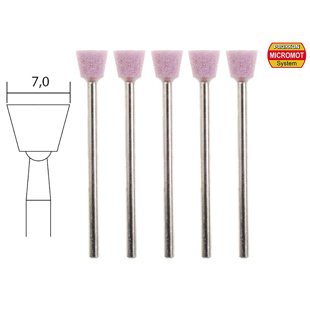 PROXXON P34 Meules en corindon 7mm axe 2.35mm par 5 pièces