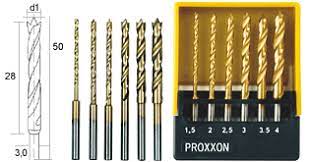 Proxxon 28876 Jeu de 6 forets HSS pour perçage bois et plastique, de 1,5mm à 4,0mm