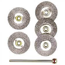 Proxxon 28956 brosses en acier circulaire x 5 axe 2.35mm diam 22mm