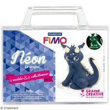 Kit figurine fimo à modeler et collectionner &quot;néon le dragon&quot;