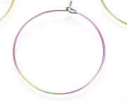 [D16401M  STAS-D164-01M] Boucle d'oreilles créole INOX, couleur arc en ciel, placage ionique, 25x0,8mm
