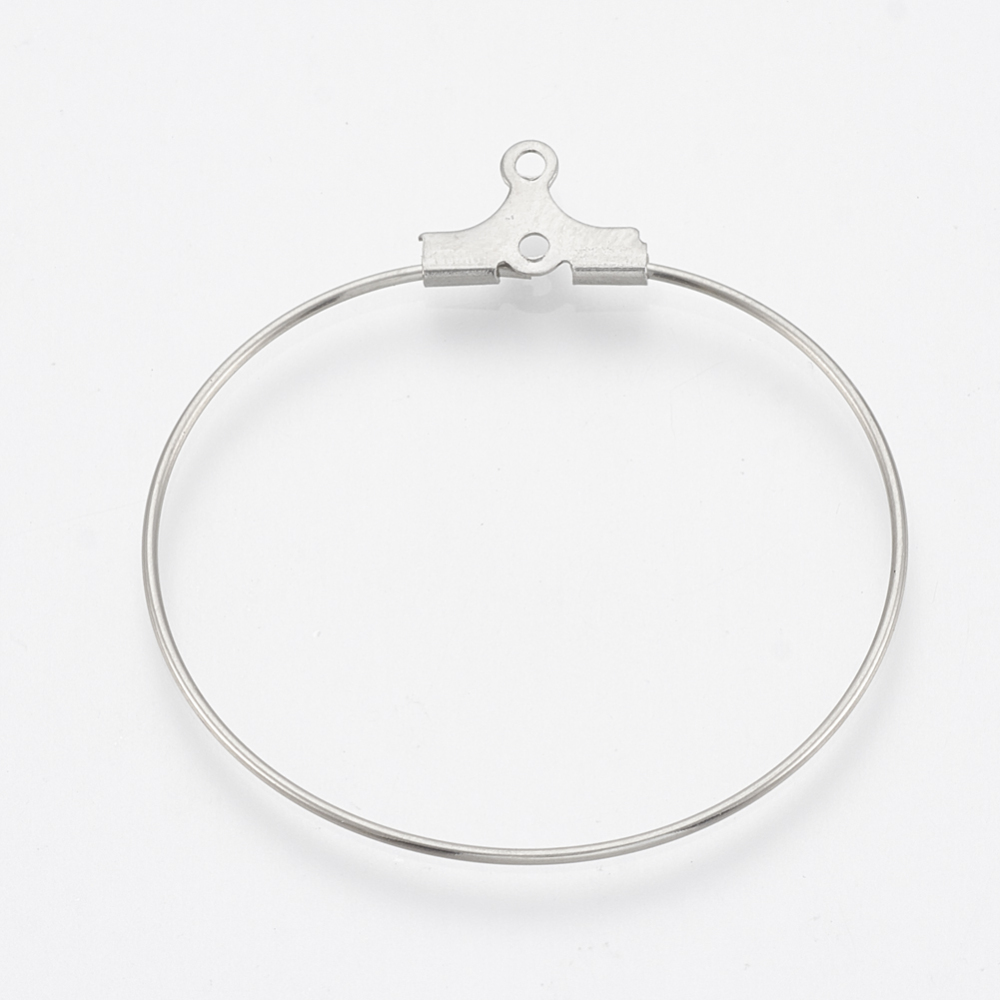 Créole INOX argenté à suspendre 40x37x1,5mm, trou 1mm, broche 0,8mm