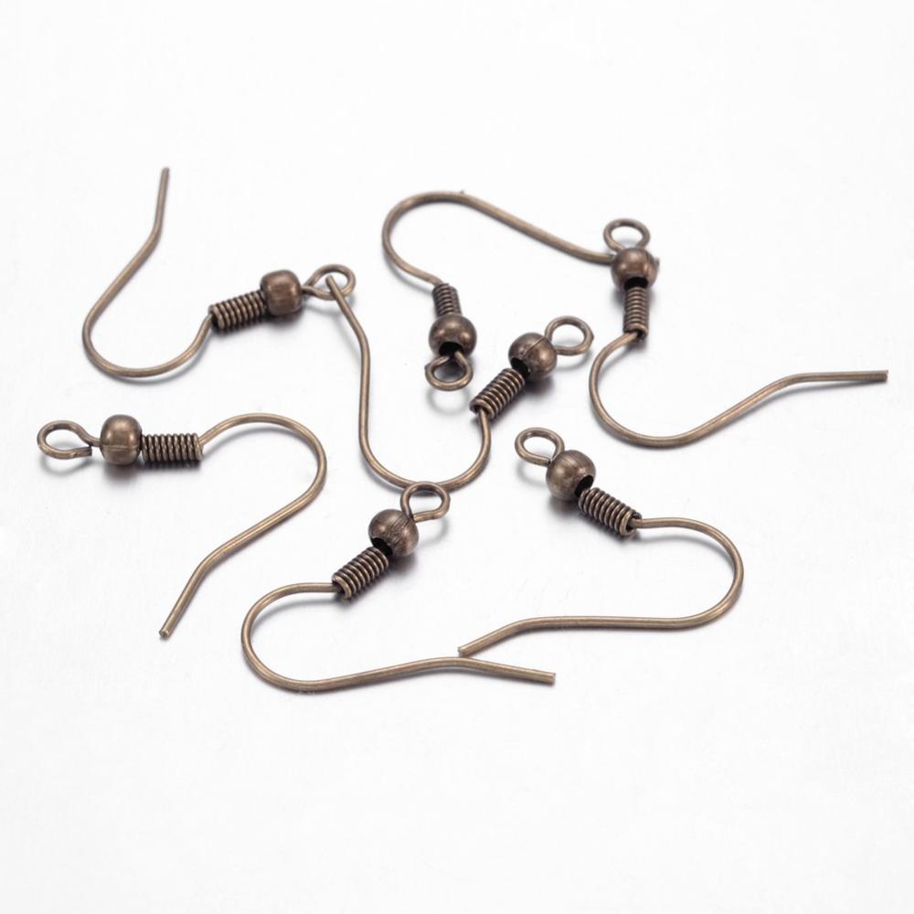 [X-E135-NFAB  KK-Q361-AB] Crochet boucle d'oreille en laiton, couleur bronze, 19mm, à l'unité
