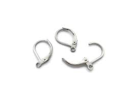 Crochet boucle d'oreille dormeuse, INOX, 15x10.5mm, trou 1,5mm, la paire