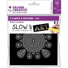[3471056163716] Carte slow & art à décorer motif mandala noir 15x15cm x 5
