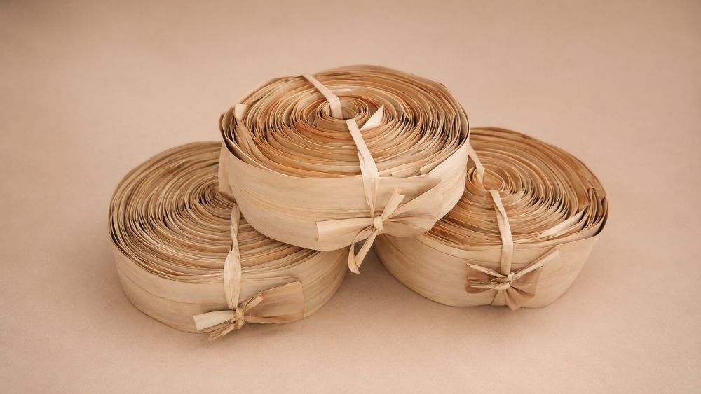 Rouleau de pandanus, ~ 20/25 feuilles, longueur ~1,5-2 mètres