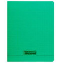 Cahier gros carreaux 96 p polypro vert transparent personnalisable 17x22cm