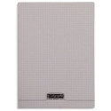 Cahier petit carreaux 96 p polypro gris transparent personnalisable A4