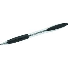 Stylo bille bic atlantis noir rétractable mine 1mm