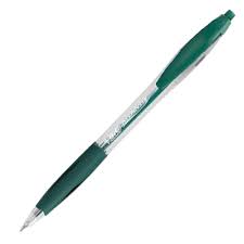 Stylo bille bic atlantis vert rétractable mine 1mm