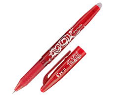 Stylo roller pilot frixion ball rouge rechargeable avec gomme pointe 0.7mm