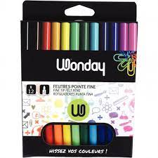 Feutres couleur Wonday pointe fine x12