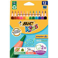 Crayons de couleur BIC EVOLUTION RECYCLES x12 couleurs