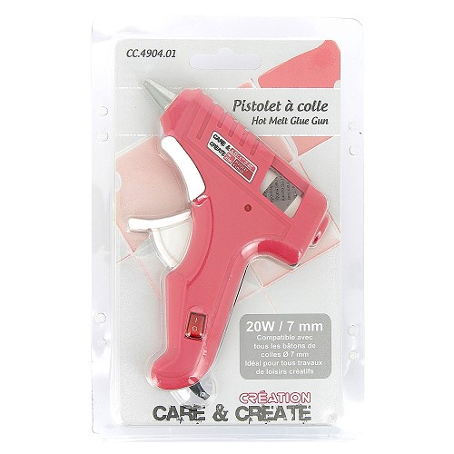 Pistolet à colle avec interrupteur, rose, 20W 7mm