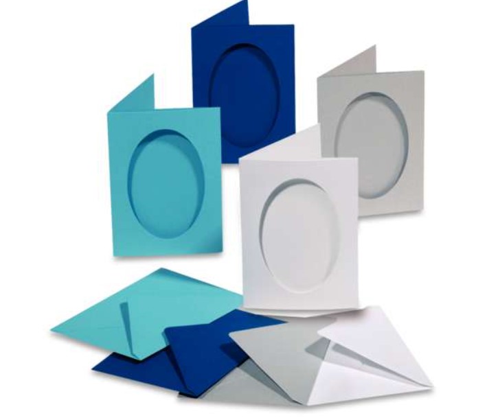 CARTES PASSE PARTOUT AVEC ENVELOPPES x5 OR 220 GR 15 X 15 CM