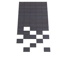 Aimants autocollants noirs 20x20mm épais. 3mm 50 pièces