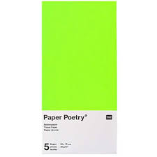 Papier de soie, 5 feuilles de 50x70cm vert fluo