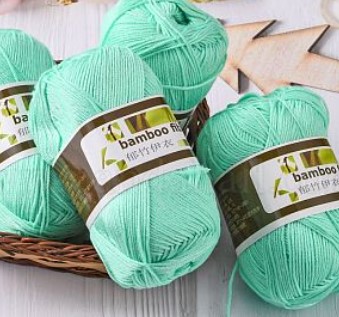 Pelote fibre de bambou vert aigue marine 140m x 1mm 50gr