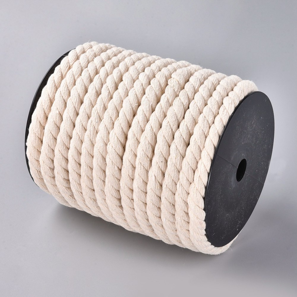 Cordon en macramé blanc diam 12mm / au mètre