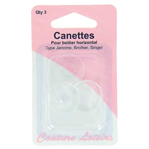 Canettes en plastique pour boitier horizontal, pour Singer, Brother, Janome,x 3 pièces