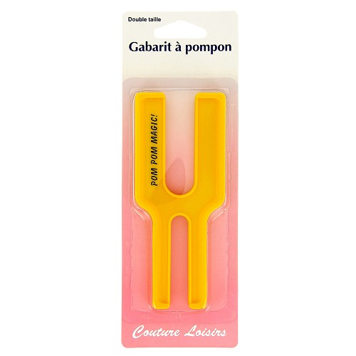 Gabarit à pompons jaune double taille 5cm 3cm