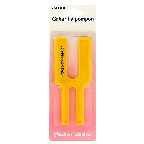 [H881] Gabarit à pompons jaune double taille 5cm 3cm
