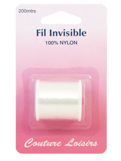 Bobine de fil invisible clair, 200m