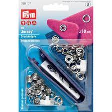 Boutons pressions métal avec pince bleue en plastique 10mm x 10 pièces