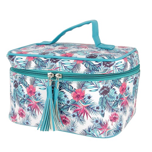 Vanity de couture care & create fleurs 2 trousses transparentes 23x20x15cm