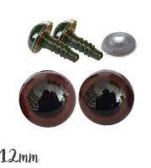 Yeux marron 12mm / la paire