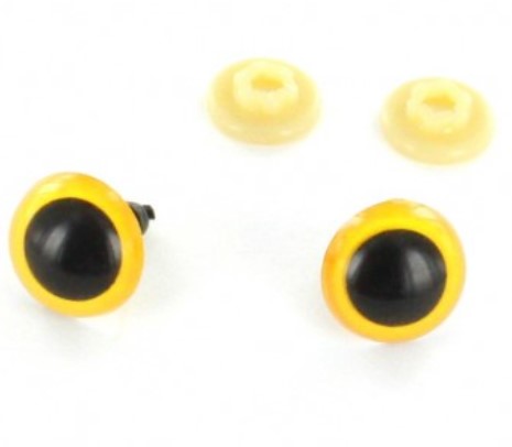 Yeux jaune 12mm / la paire