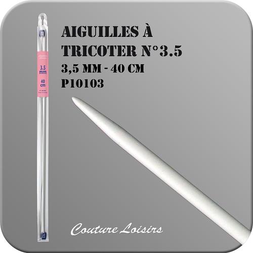 Aiguille à tricoter en plastique gris solide, 40 cm N°3.5 - 3.5mm