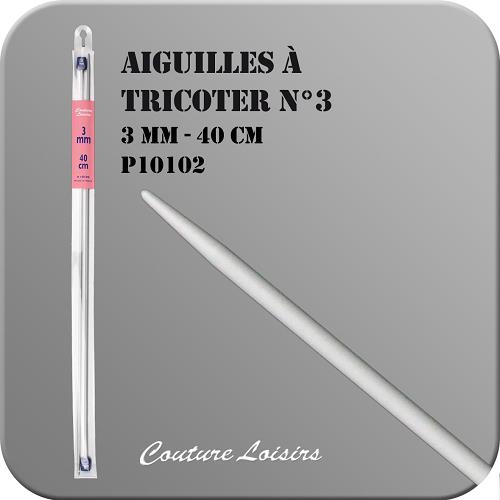 Aiguilles à tricoter, en plastique gris solide, 40 cm N°3 - 3mm